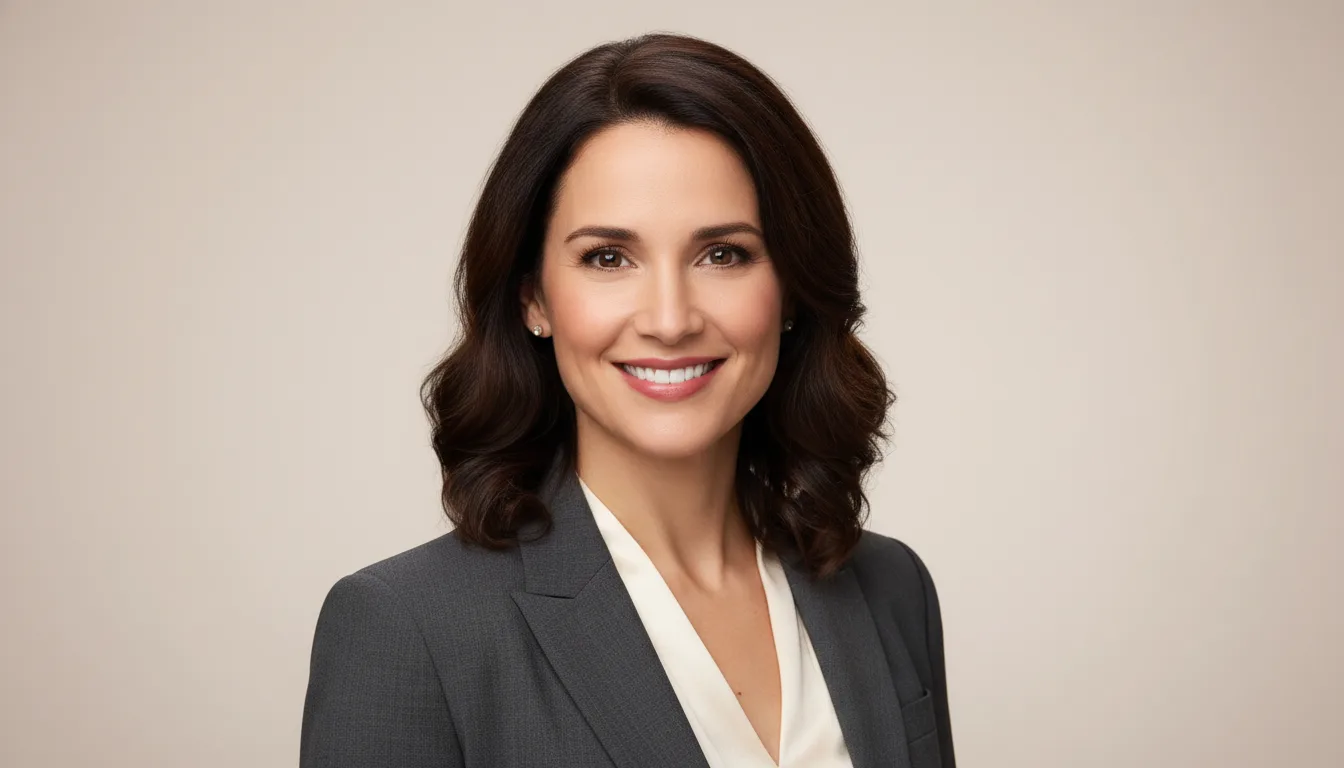 A clean professional headshot of a woman in business attire