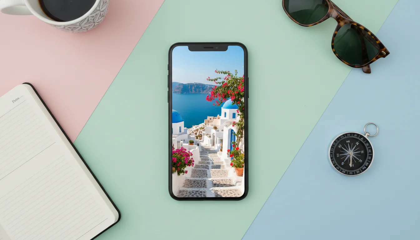 A smartphone displaying a photo fitted for a social media post