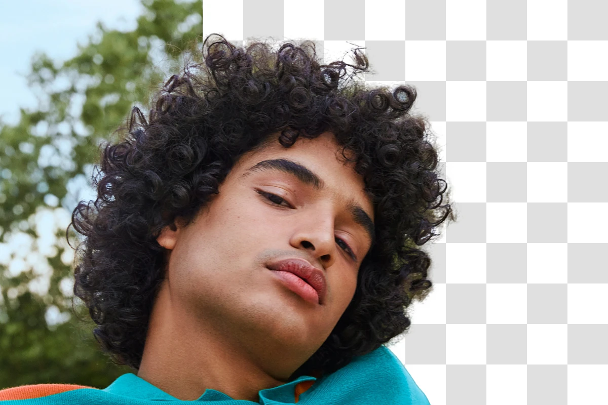 AI background remover example result